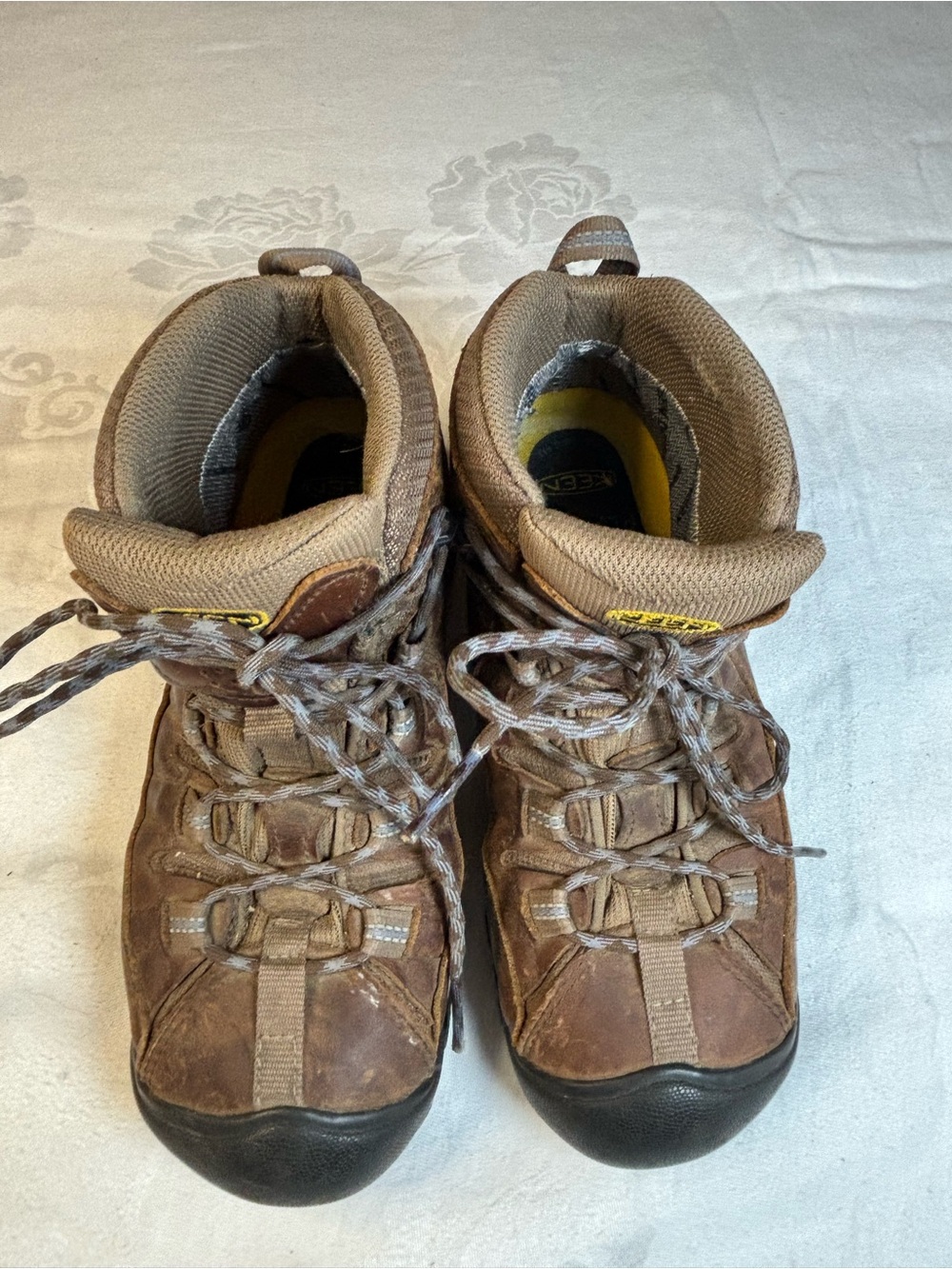 KEEN Womens 6.5 EU 37 Brown Leather KEEN.DRY Mid Hiking Boots Lace Up Gorpcore - Picture 7 of 9